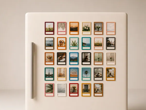 Retro Fotoğraf Çerçeveli Buzdolabı Magneti - 54 × 65 mm